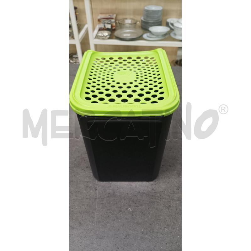 CONTENITORE PLASTICA TUPPERWARE NERO VERDE GRANDE | Mercatino dell'Usato Acerra 2