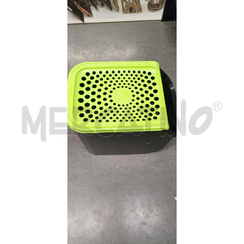 CONTENITORE PLASTICA TUPPERWARE NERO VERDE GRANDE | Mercatino dell'Usato Acerra 3