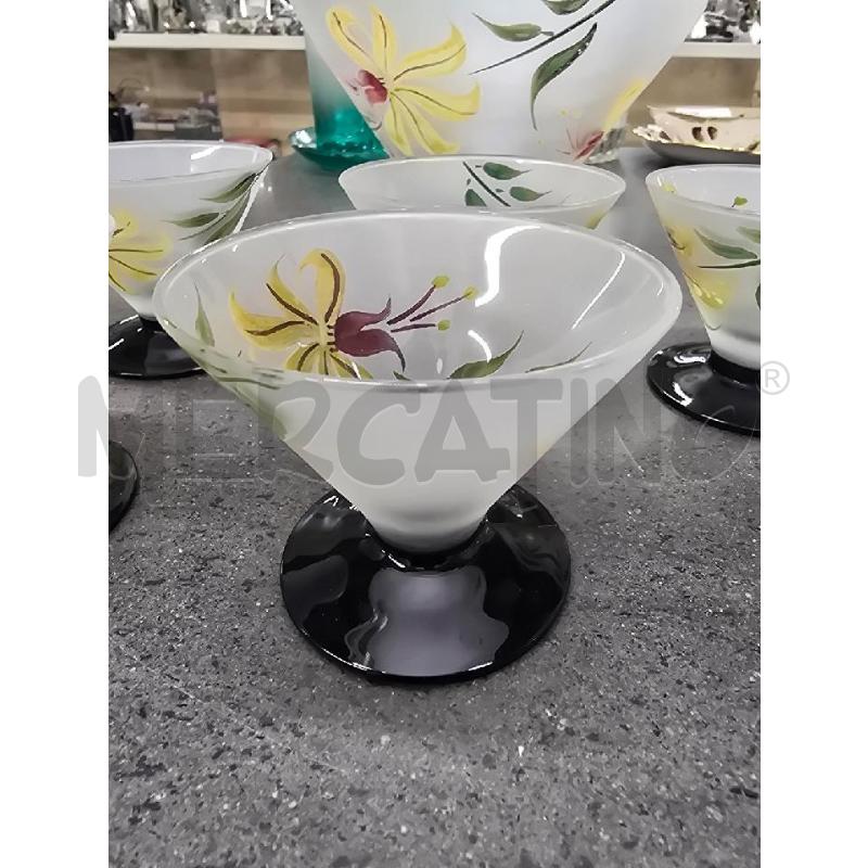 COPPETTE PZ. 6+COPPA GRANDE VETRONERO FIORI | Mercatino dell'Usato Acerra 2