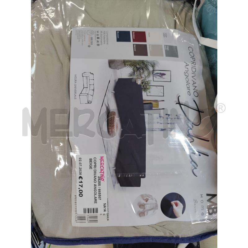 COPRI DIVANO ANGOLARE BEIGE  | Mercatino dell'Usato Acerra 1