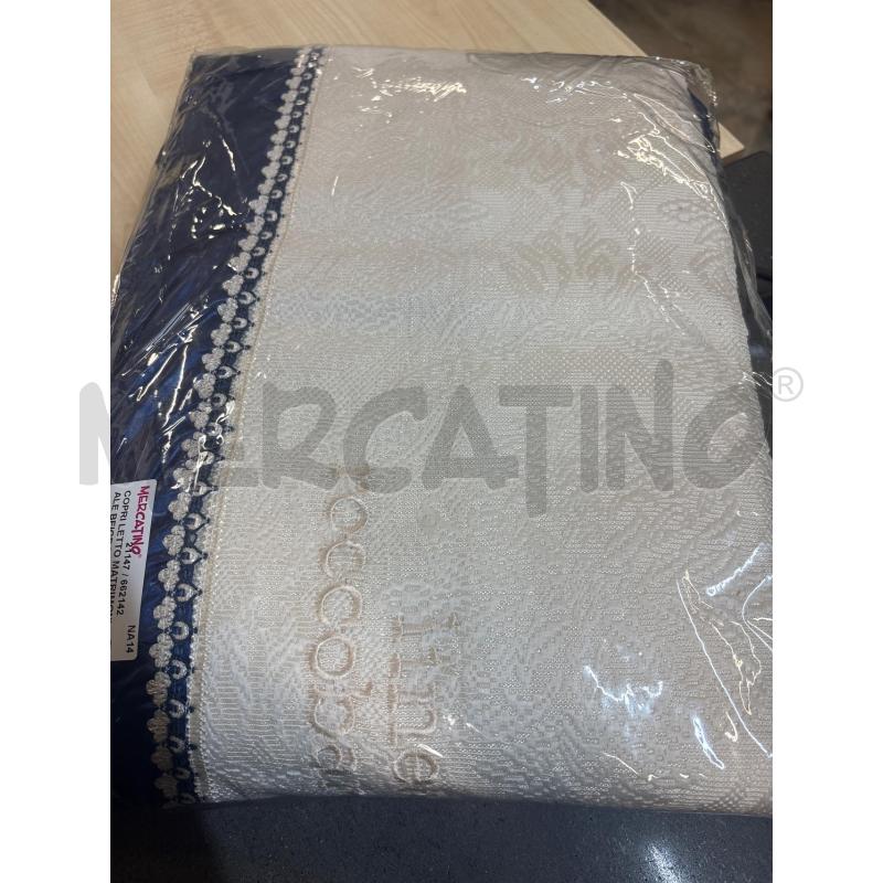 COPRI LETTO MATRIMONIALE BEIGE BLU ROCCO BAROCCO | Mercatino dell'Usato Acerra 1