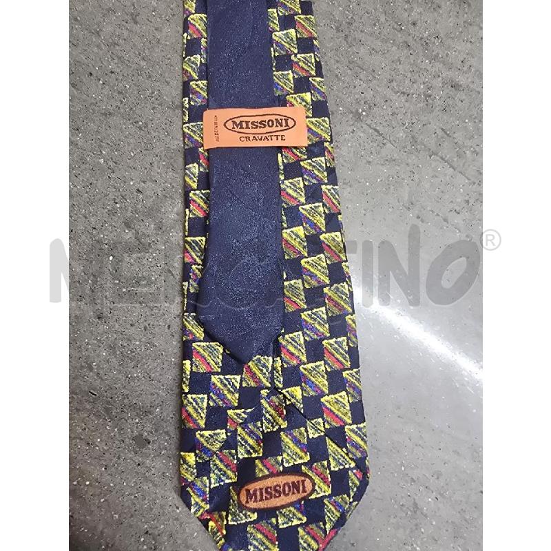 CRAVATTA MISSONI GIALLO BLU QUADRETTI | Mercatino dell'Usato Acerra 3