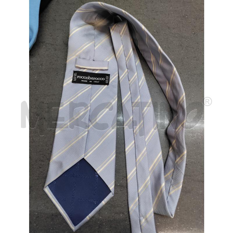 CRAVATTA ROCCOBAROCCO AZZURRO RIGHE BEIGE | Mercatino dell'Usato Acerra 2