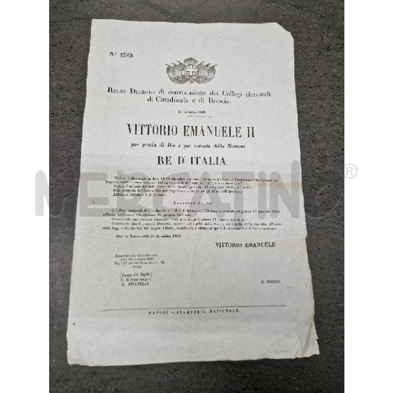 EDITTO VITTORIO EMANUELE II | Mercatino dell'Usato Acerra 1