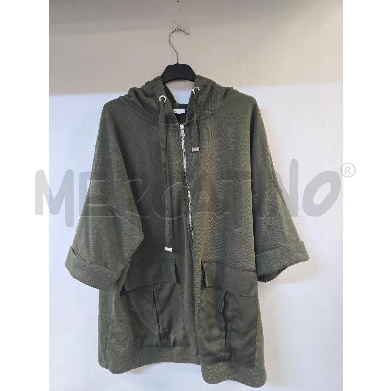 FELPA MEZZA MANICA DONNA FIORELLA RUBINO VERDE CON ZIP | Mercatino dell'Usato Acerra 1