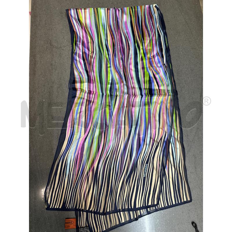 FOULARD MISSONI RIGATO VIOLA VERDE FUXIA | Mercatino dell'Usato Acerra 1
