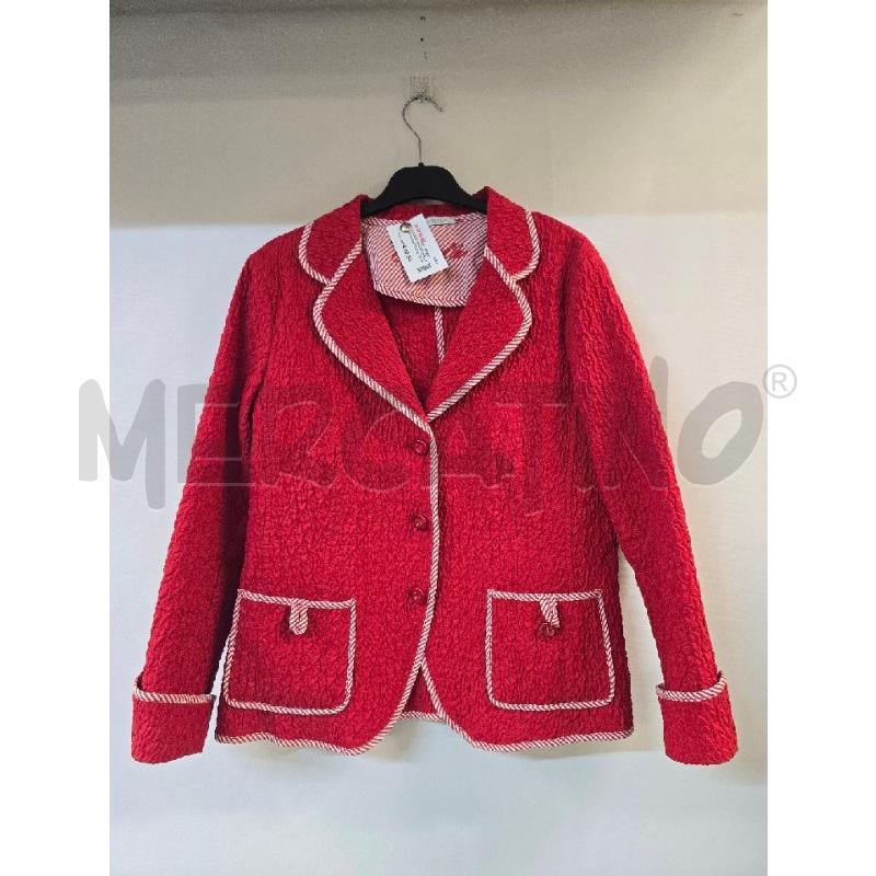 GIACCA DONNA CANNELLA ROSSO BORDINO BIANCO | Mercatino dell'Usato Acerra 1