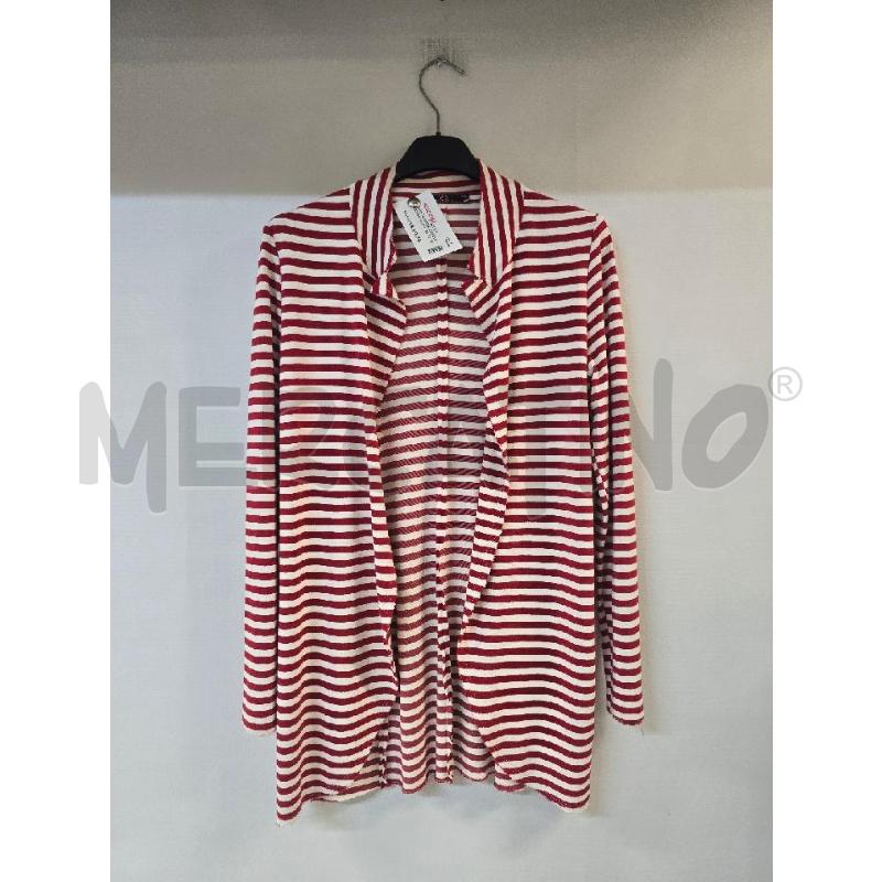 GIACCA DONNA NUMERO 0 ROSSO BIANCO RIGATO | Mercatino dell'Usato Acerra 1