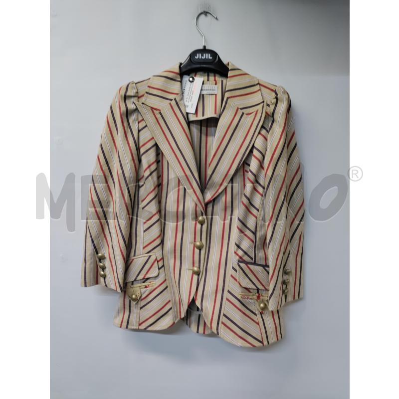 GIACCA DONNA ROSSO DI SERA BEIGE RIGHE ROSSO BLU | Mercatino dell'Usato Acerra 1
