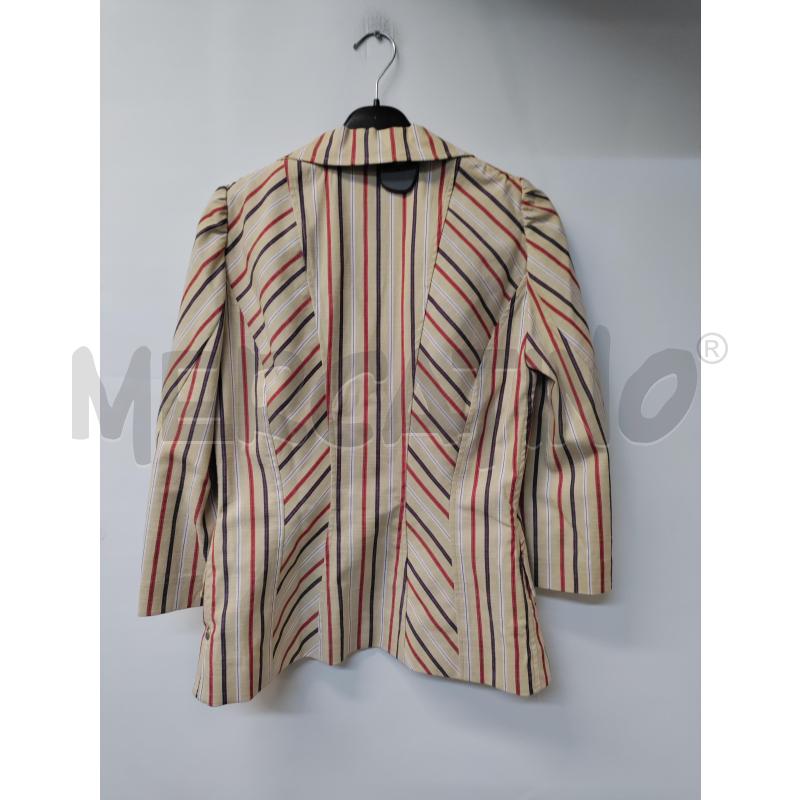 GIACCA DONNA ROSSO DI SERA BEIGE RIGHE ROSSO BLU | Mercatino dell'Usato Acerra 2