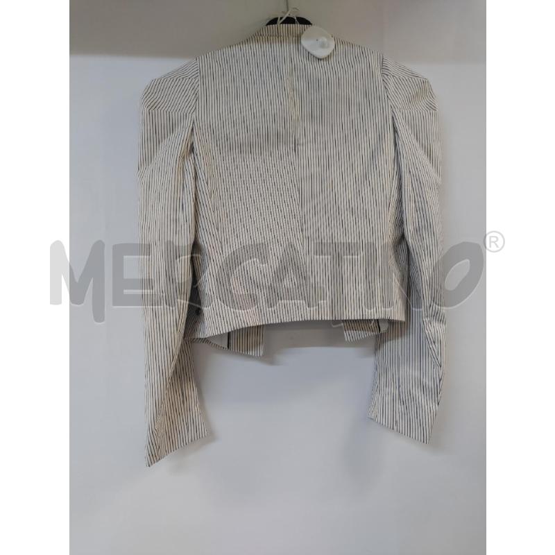GIACCA DONNA ZARA BASIC BIANCO RIGHE BLU | Mercatino dell'Usato Acerra 2