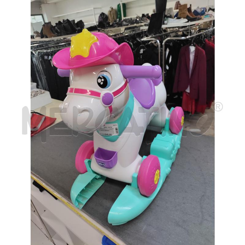 GIOCO CAVALLO A DONDOLO CHICCO BIANCO VERDE VIOLA | Mercatino dell'Usato Acerra 1