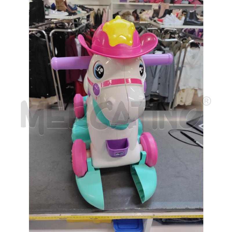 GIOCO CAVALLO A DONDOLO CHICCO BIANCO VERDE VIOLA | Mercatino dell'Usato Acerra 2