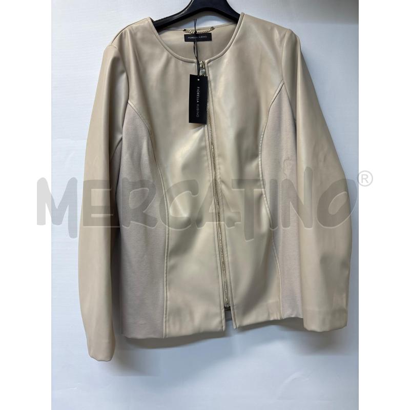 GIUBBINO DONNA FIORELLA RUBINO BEIGE SIMILPELLE | Mercatino dell'Usato Acerra 1
