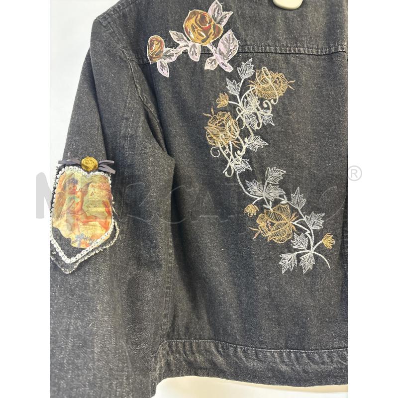 GIUBBINO DONNA GAI MATTIOLO GRIGIO FIORI PAIETTE MARRONE | Mercatino dell'Usato Acerra 3