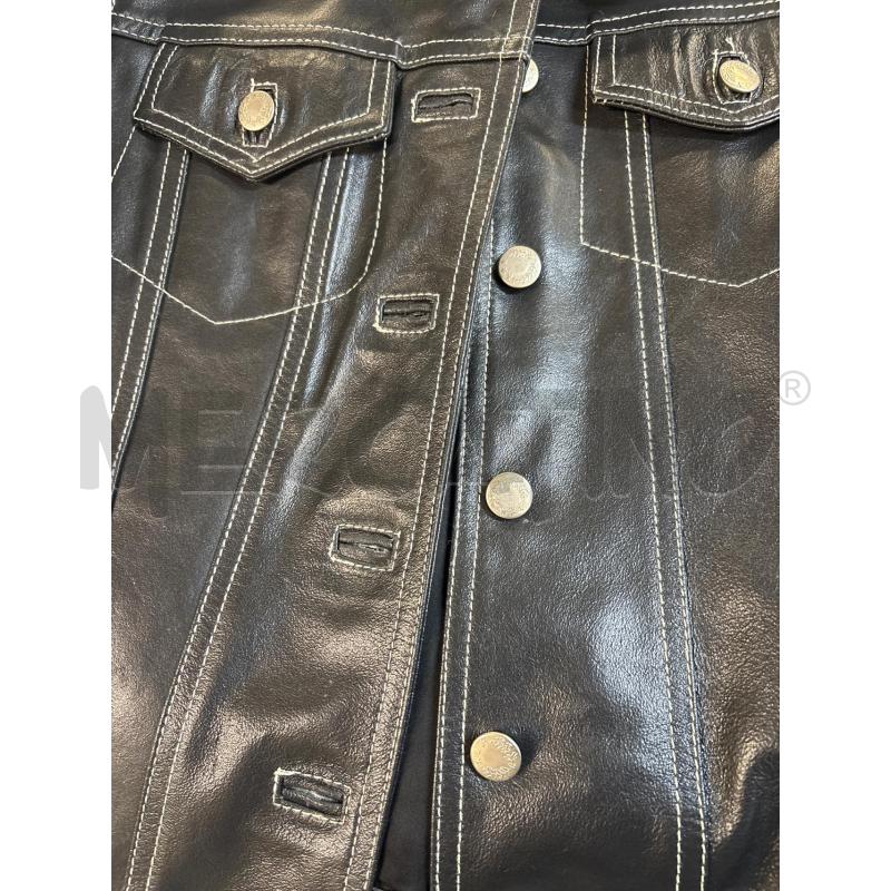 GIUBBINO DONNA VERA PELLE NERO CUCITURE BIANCO | Mercatino dell'Usato Acerra 3