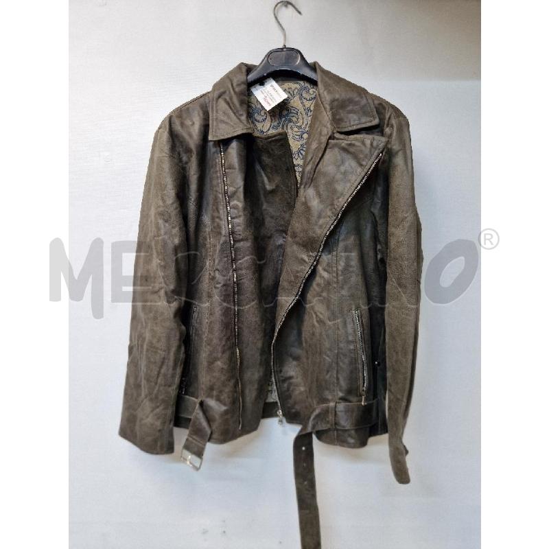 GIUBBINO UOMO GRIGIO FODERA BEIGE BLU VERA PELLE | Mercatino dell'Usato Acerra 1