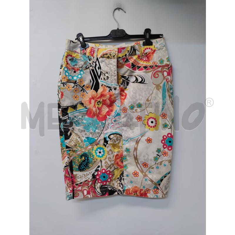 GONNA BLUMARINE BEIGE FIORI ROSA GIALLO ROSSO | Mercatino dell'Usato Acerra 1
