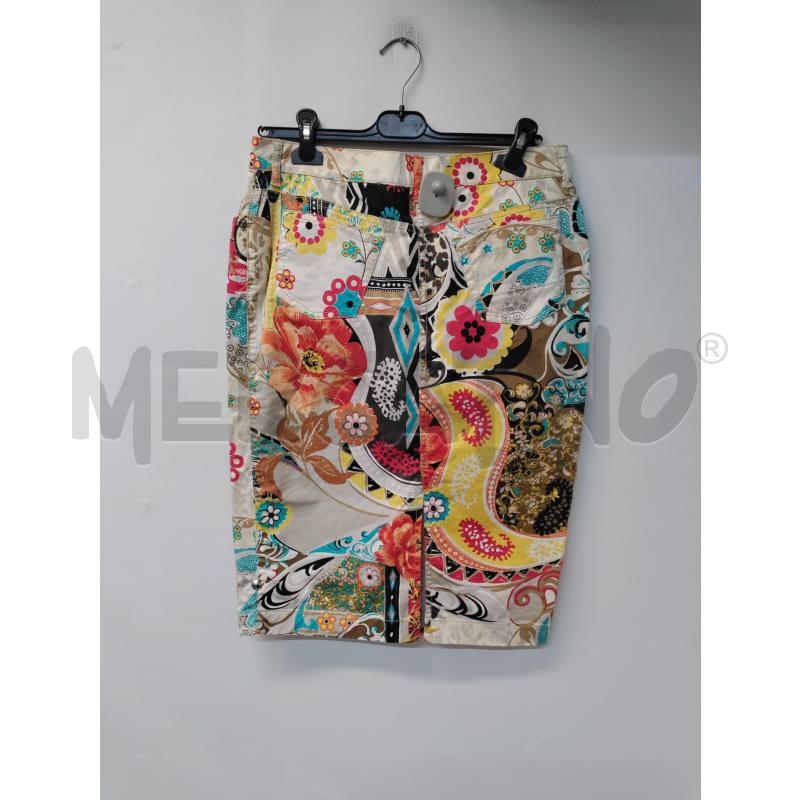 GONNA BLUMARINE BEIGE FIORI ROSA GIALLO ROSSO | Mercatino dell'Usato Acerra 2