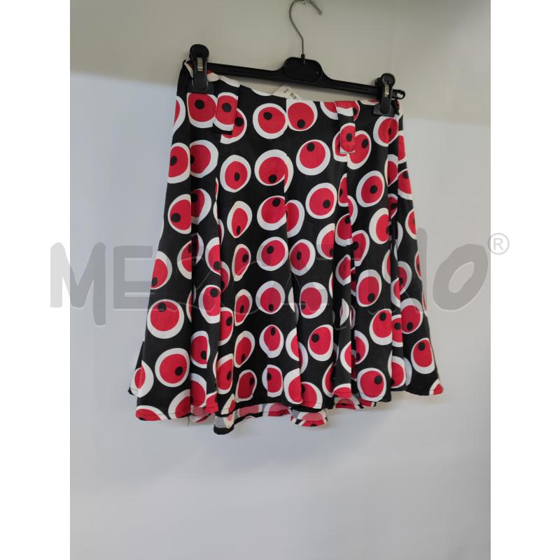 GONNA VERO MODA NERO CERCHI ROSSO BIANCO | Mercatino dell'Usato Acerra 1