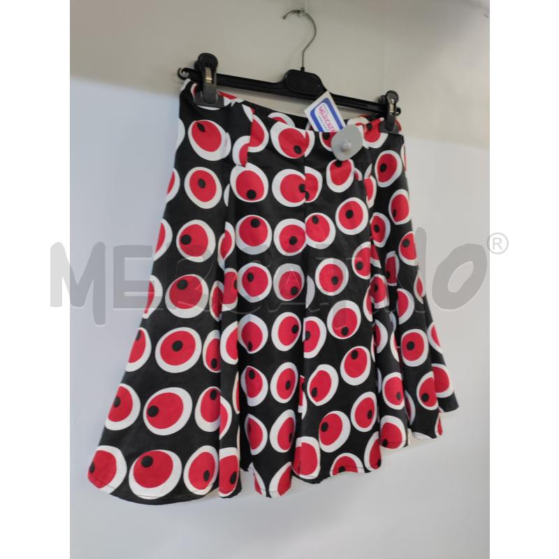 GONNA VERO MODA NERO CERCHI ROSSO BIANCO | Mercatino dell'Usato Acerra 2