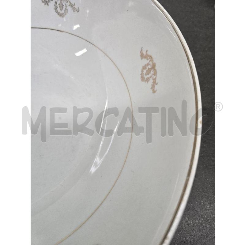 INSALATIERA GRANDE BIANCA DECORI DORATI | Mercatino dell'Usato Acerra 2