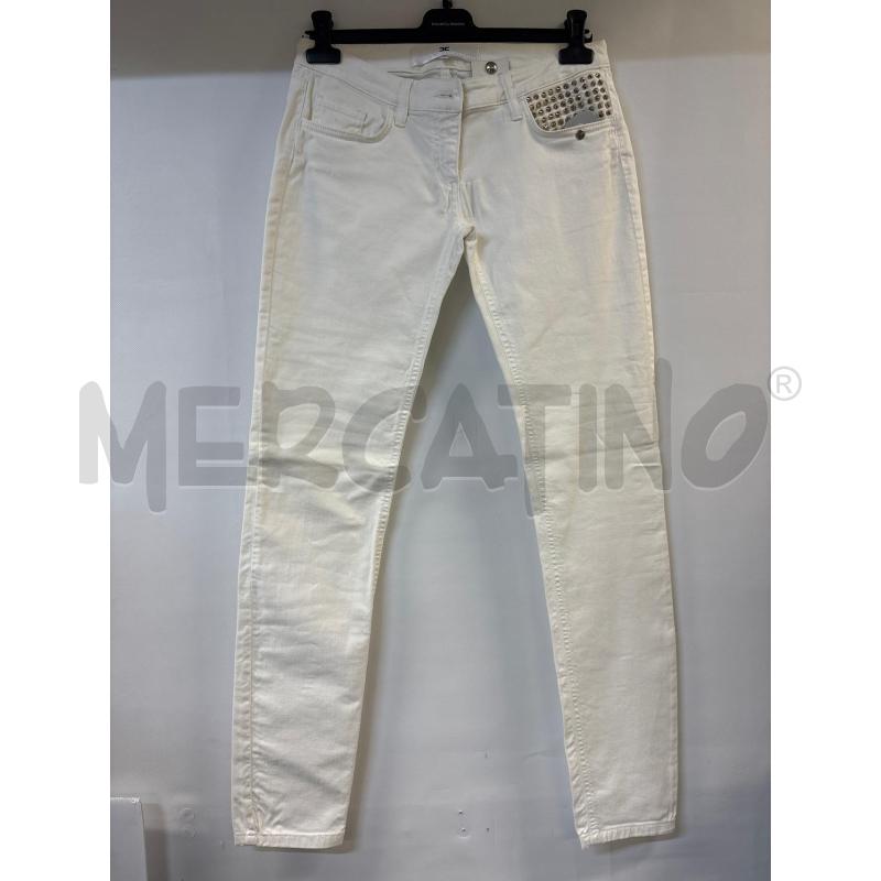 JEANS DONNA ELISABETTA FRANCHI BIANCO CON BORCHIE | Mercatino dell'Usato Acerra 1