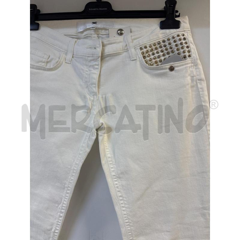 JEANS DONNA ELISABETTA FRANCHI BIANCO CON BORCHIE | Mercatino dell'Usato Acerra 2