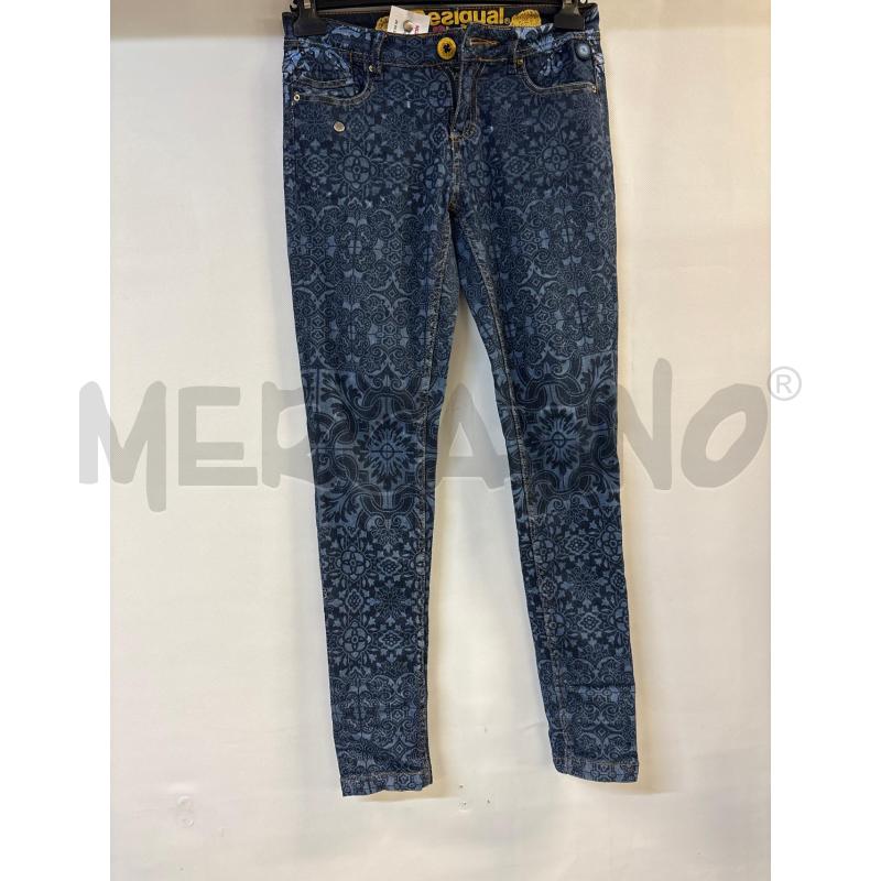 JEANS DONNA FIORI BLU DESIGUAL  | Mercatino dell'Usato Acerra 1