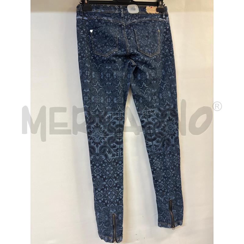 JEANS DONNA FIORI BLU DESIGUAL  | Mercatino dell'Usato Acerra 2