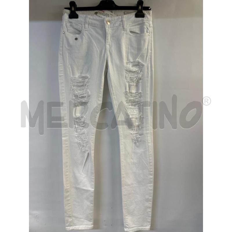 JEANS DONNA GUESS BIANCO CON STRAPPI | Mercatino dell'Usato Acerra 1