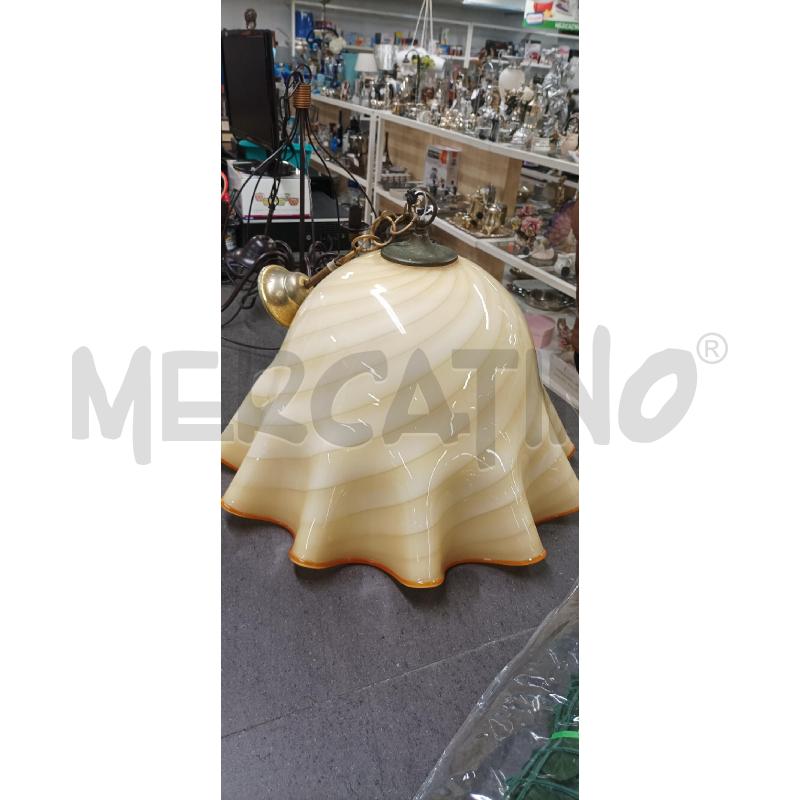 LAMPADARIO 1 LUCE GIALLO DEC.MARRONE | Mercatino dell'Usato Acerra 1