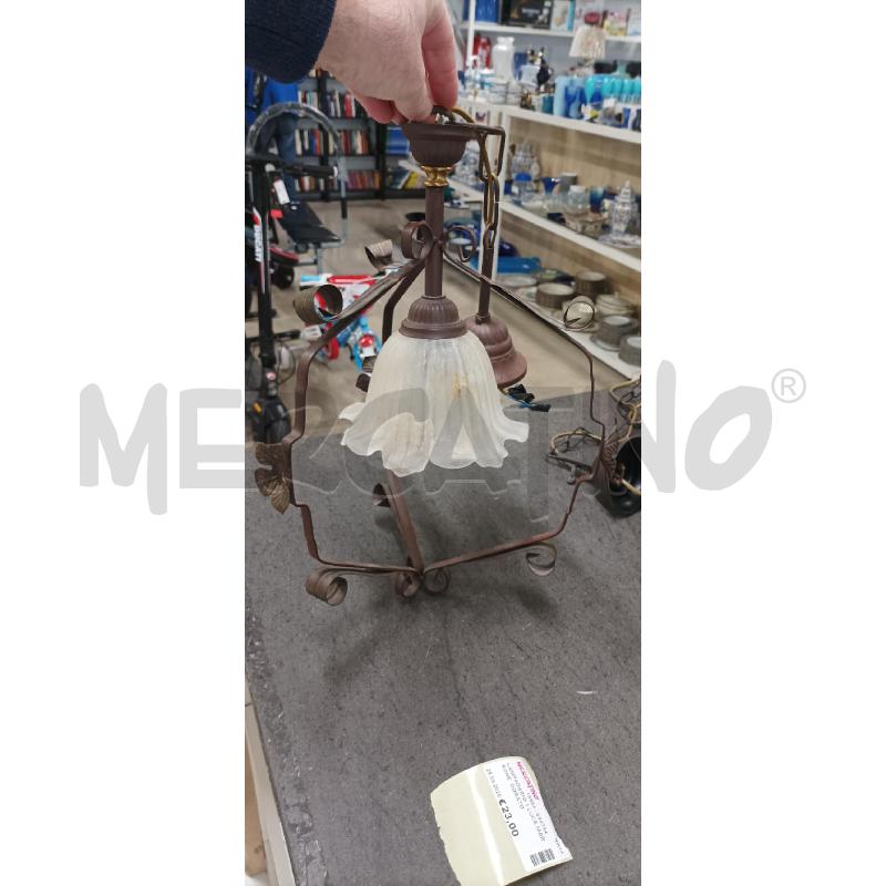 LAMPADARIO 1 LUCE MARRONE FIORI | Mercatino dell'Usato Acerra 1