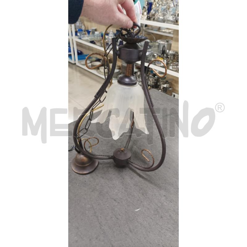 LAMPADARIO 1 LUCE MARRONE  DORATO | Mercatino dell'Usato Acerra 1