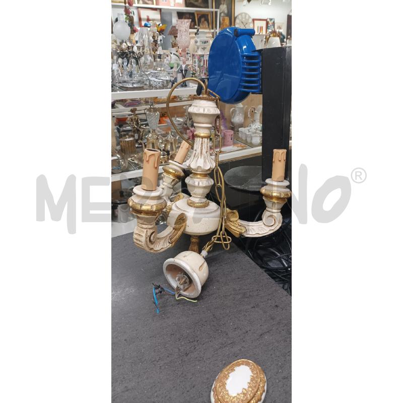 LAMPADARIO 3 LUCI BEIGE  | Mercatino dell'Usato Acerra 1