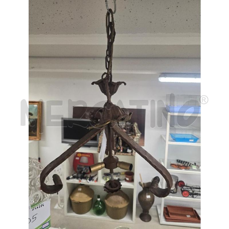 LAMPADARIO 3 LUCI MARRONE | Mercatino dell'Usato Acerra 1