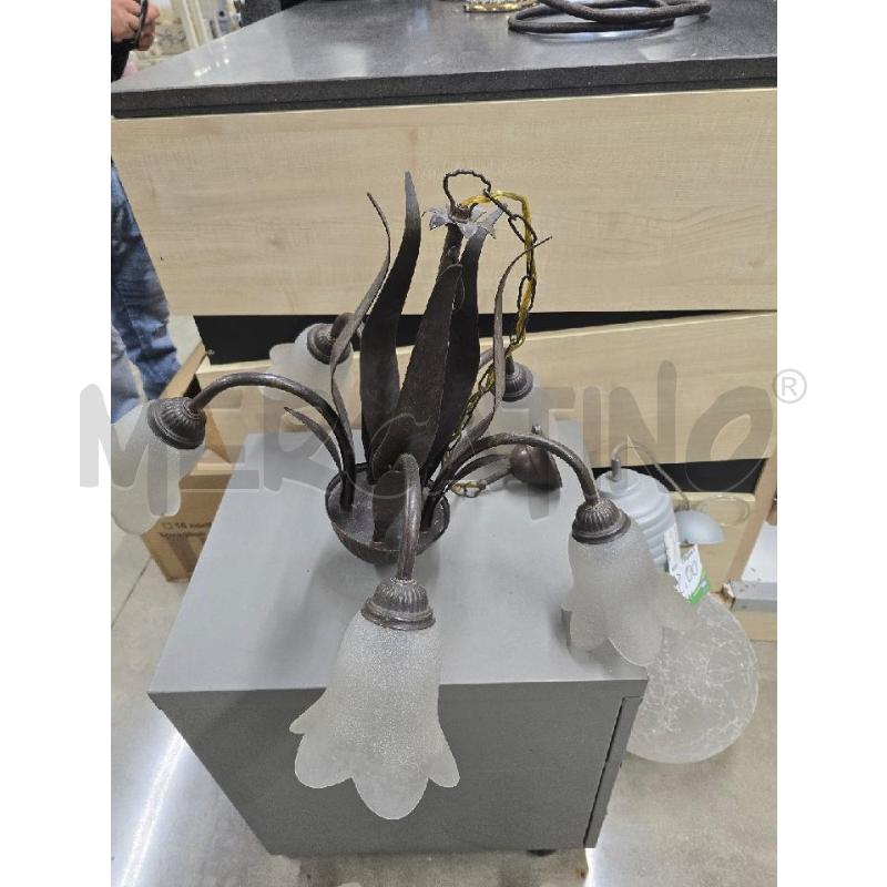 LAMPADARIO 5 LUCI COLORE RAMATO | Mercatino dell'Usato Acerra 1