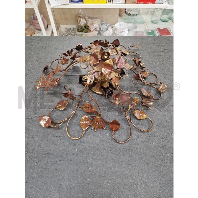 LAMPADARIO DA SOFFITTA MARRONE FIORI | Mercatino dell'Usato Acerra 1
