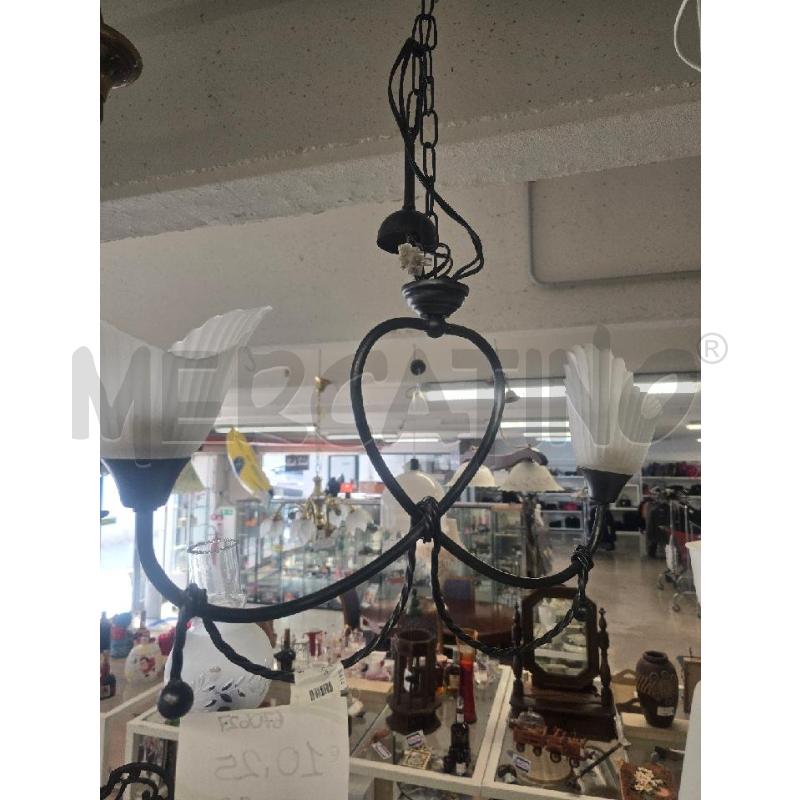 LAMPADARIO NERO 2 LUCI | Mercatino dell'Usato Acerra 1