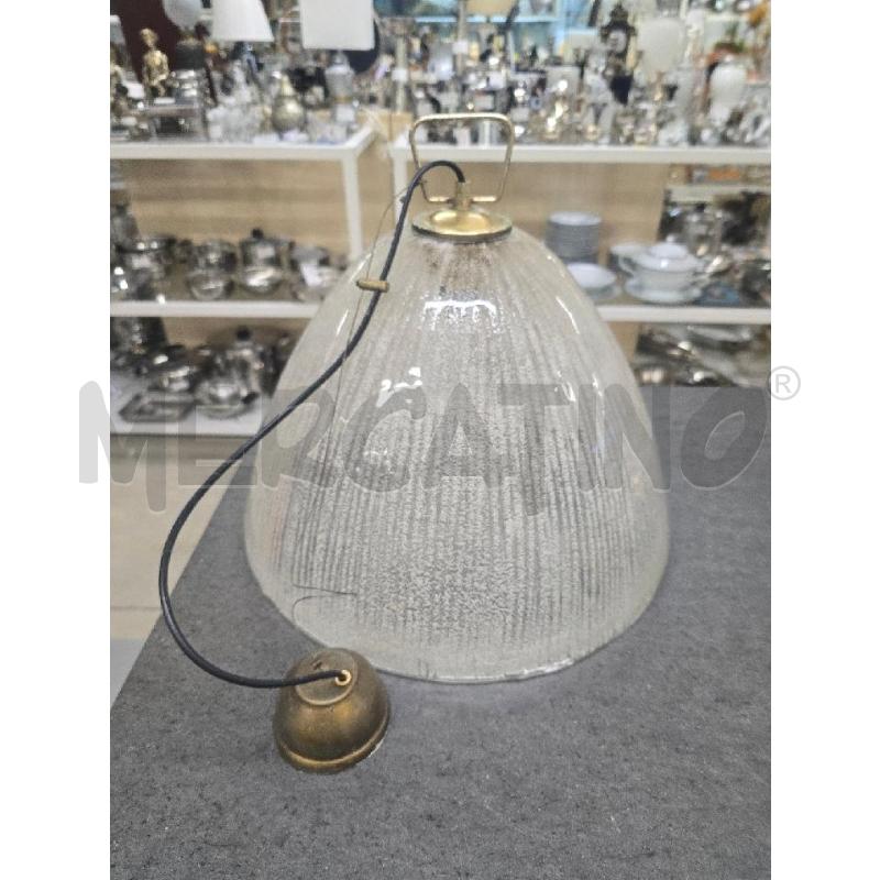 LAMPADARIO VETRO CUPOLA RIGATA  | Mercatino dell'Usato Acerra 1