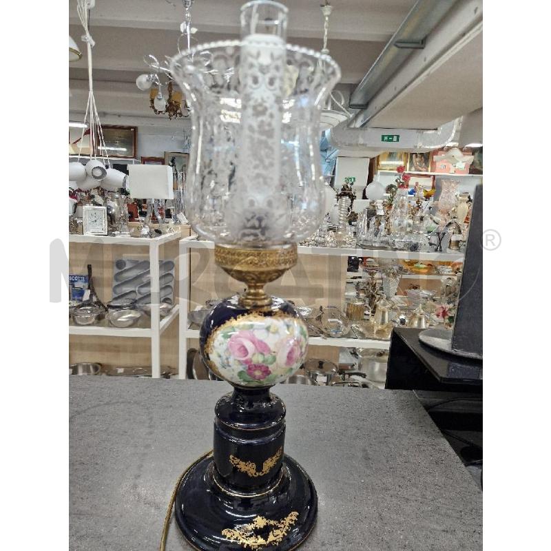 LAMPADA BLU FIORI BIANCO | Mercatino dell'Usato Acerra 1