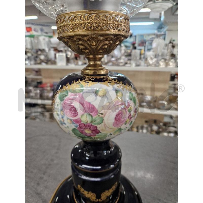 LAMPADA BLU FIORI BIANCO | Mercatino dell'Usato Acerra 2
