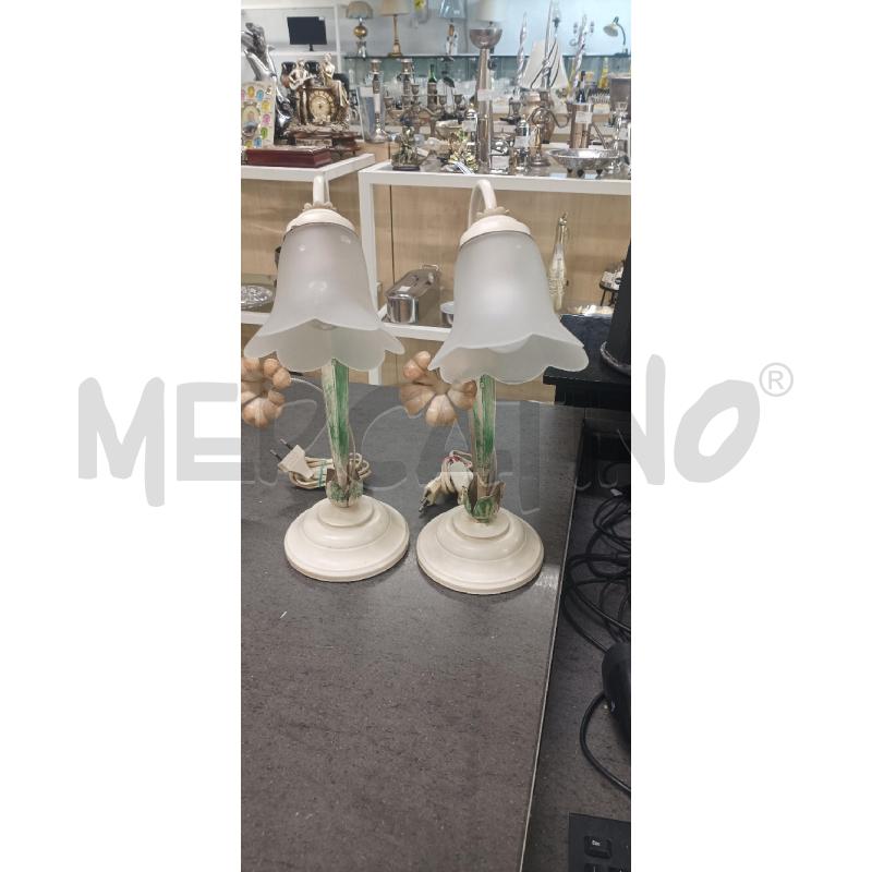 LAMPADE PZ. 2 BEIGE FOGLIE VERDI | Mercatino dell'Usato Acerra 1