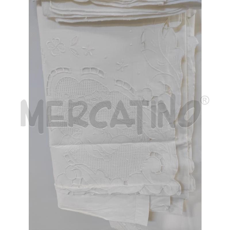 LENZUOLO MATRIMONIALE+2FEDERE  BIANCO TRAFORATE | Mercatino dell'Usato Acerra 1