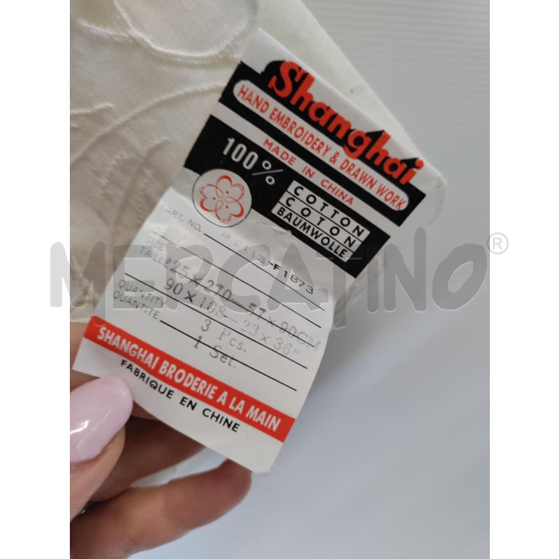 LENZUOLO MATRIMONIALE+2FEDERE  BIANCO TRAFORATE | Mercatino dell'Usato Acerra 3