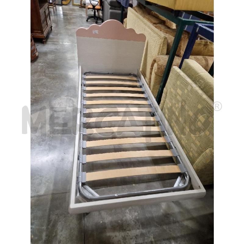 LETTO SINGOLO BIANCO ROSA | Mercatino dell'Usato Acerra 1