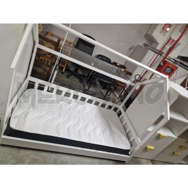 LETTO SINGOLO BIANCO + MATERASSO | Mercatino dell'Usato Acerra 1