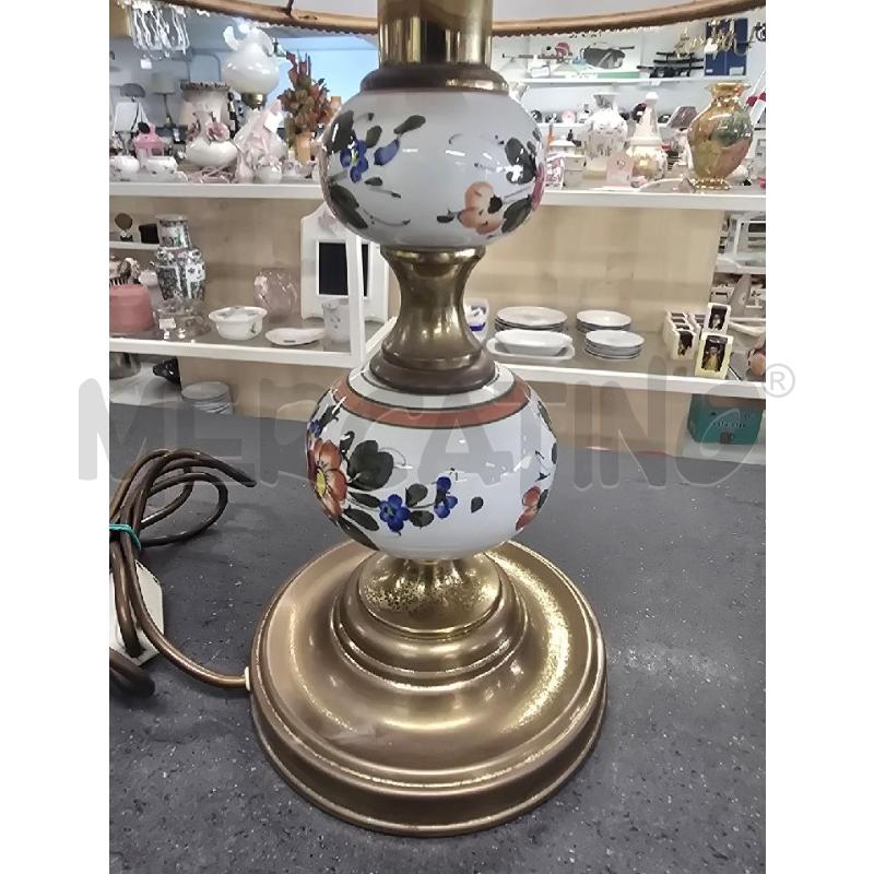 LUME BASE DORATA FIORI COLORATI | Mercatino dell'Usato Acerra 2