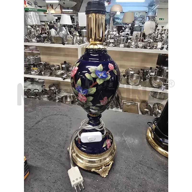 LUME BASE SILVER BLU FIORI | Mercatino dell'Usato Acerra 1