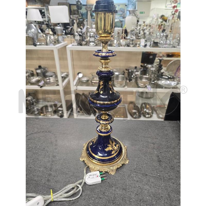 LUME BLU BASE DORATA DECORI DORATI | Mercatino dell'Usato Acerra 1